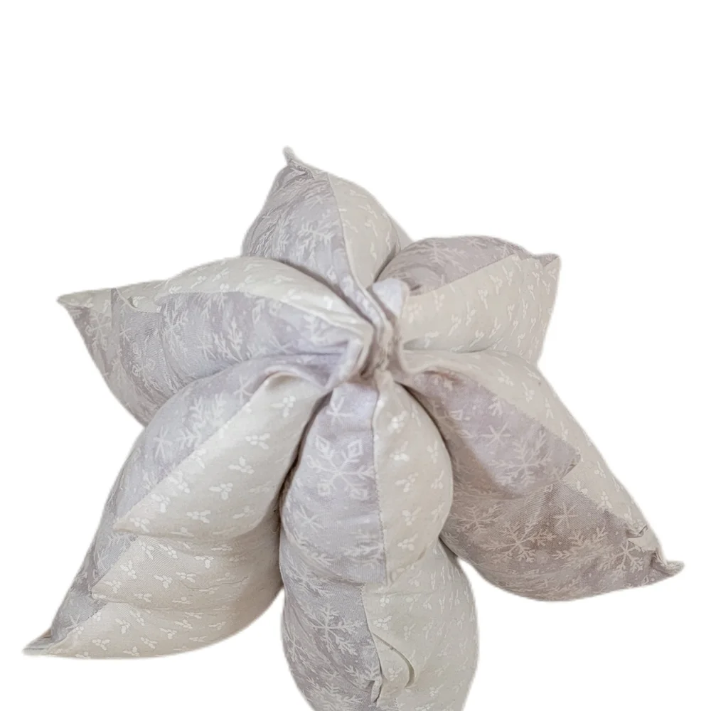Blue And White Handcrafted Fabric Christmas Tree. 11